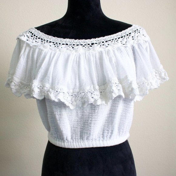 Jen's Pirate Booty Tops - Jen's Pirate Booty Off The Shoulder Crop Top M/L